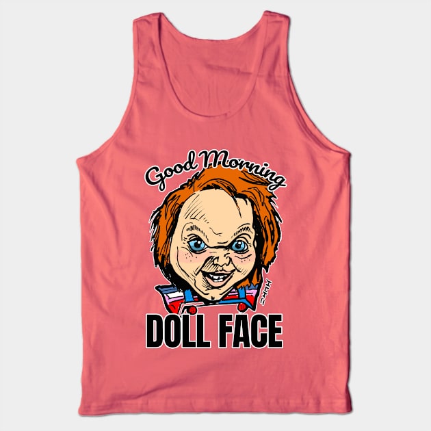 Funny Child's Doll 'Good Morning Doll Face' Quote Tank Top by sketchnkustom